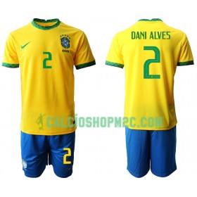 Brasile Dani Alves 2 Bambino Maglia Prima 2020 Manica Corta (+ Pantaloncini)